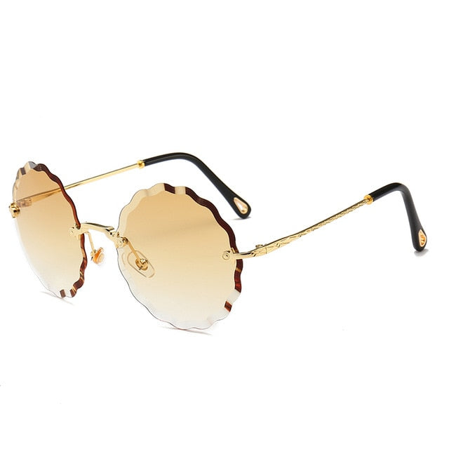 Óculos de sol redondos de luxo feminino designer de marca oriba