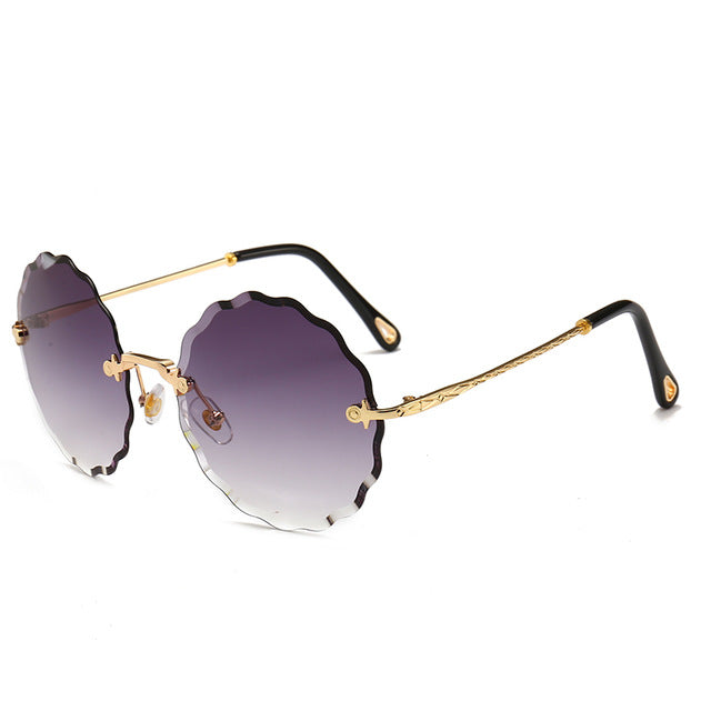 Óculos de sol redondos de luxo feminino designer de marca oriba