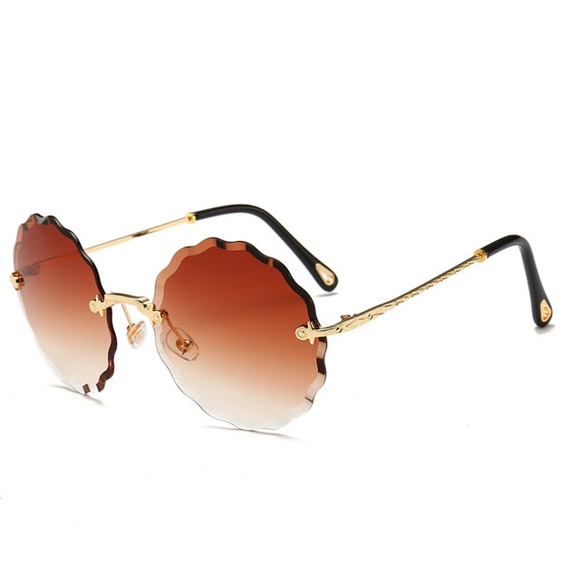 Óculos de sol redondos de luxo feminino designer de marca oriba