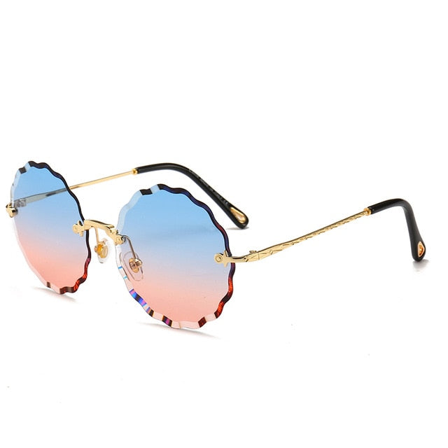 Óculos de sol redondos de luxo feminino designer de marca oriba