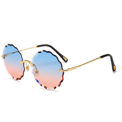 Óculos de sol redondos de luxo feminino designer de marca oriba