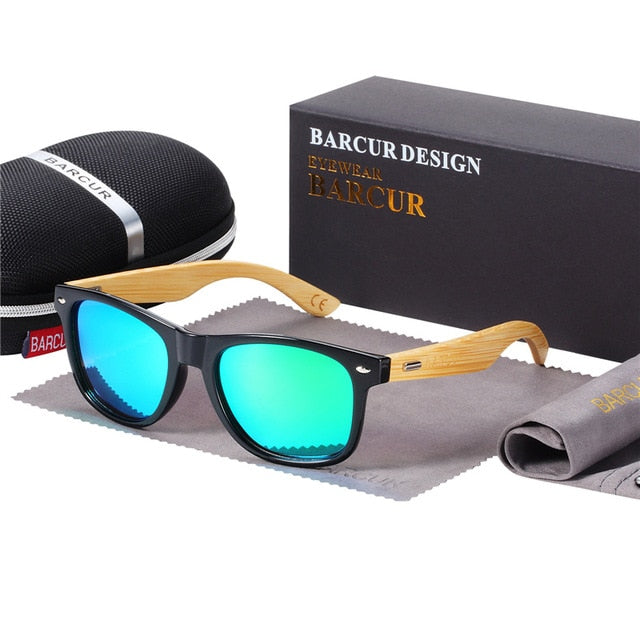 Óculos de sol polarizados de bambu polarizados de barcur homens homens de sol de madeira, mulheres, marca original, óculos de madeira Oculos de Sol Masculino